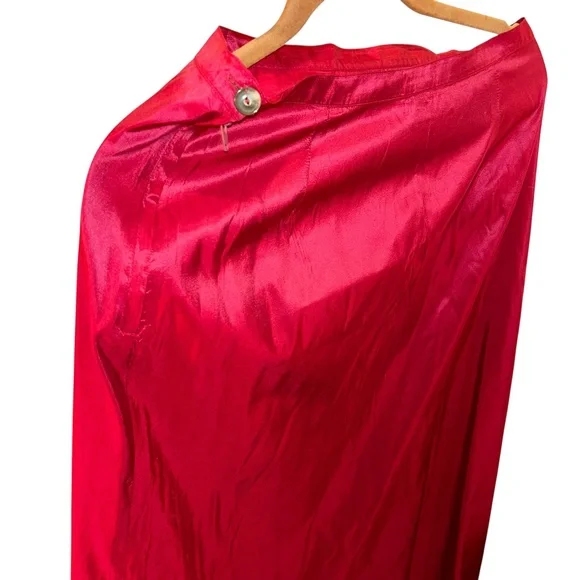 DOSA Bergdorf Goodman 100% silk cranberry red straight skirt 2 M - Picture 5 of 6